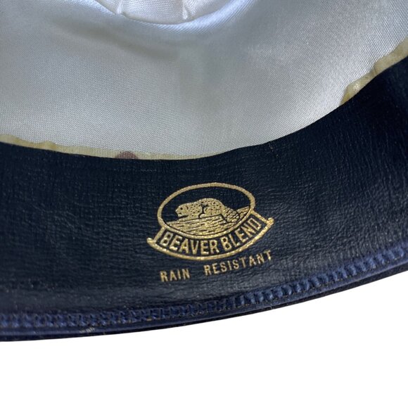 Wormser Men's Black Rain Resistant Homburg Hat Grosgrain Ribbon Band One Size - Picture 10 of 14